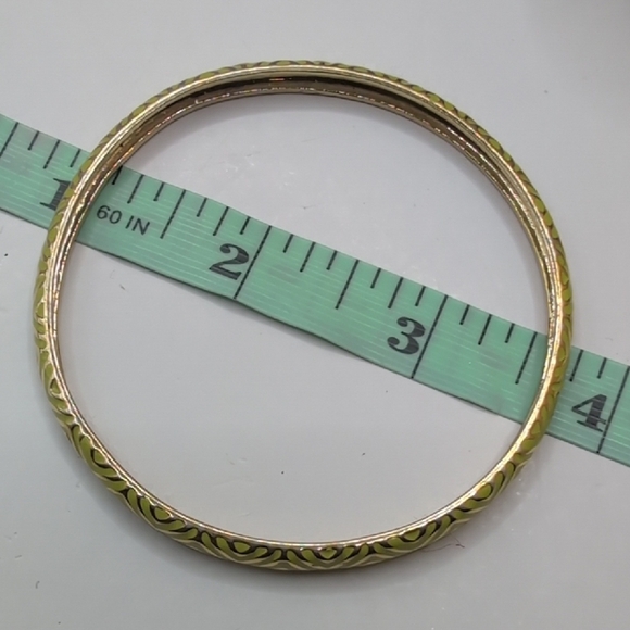 J. Crew Gold and Yellow Chevron Bangle Bracelet - Picture 6 of 6